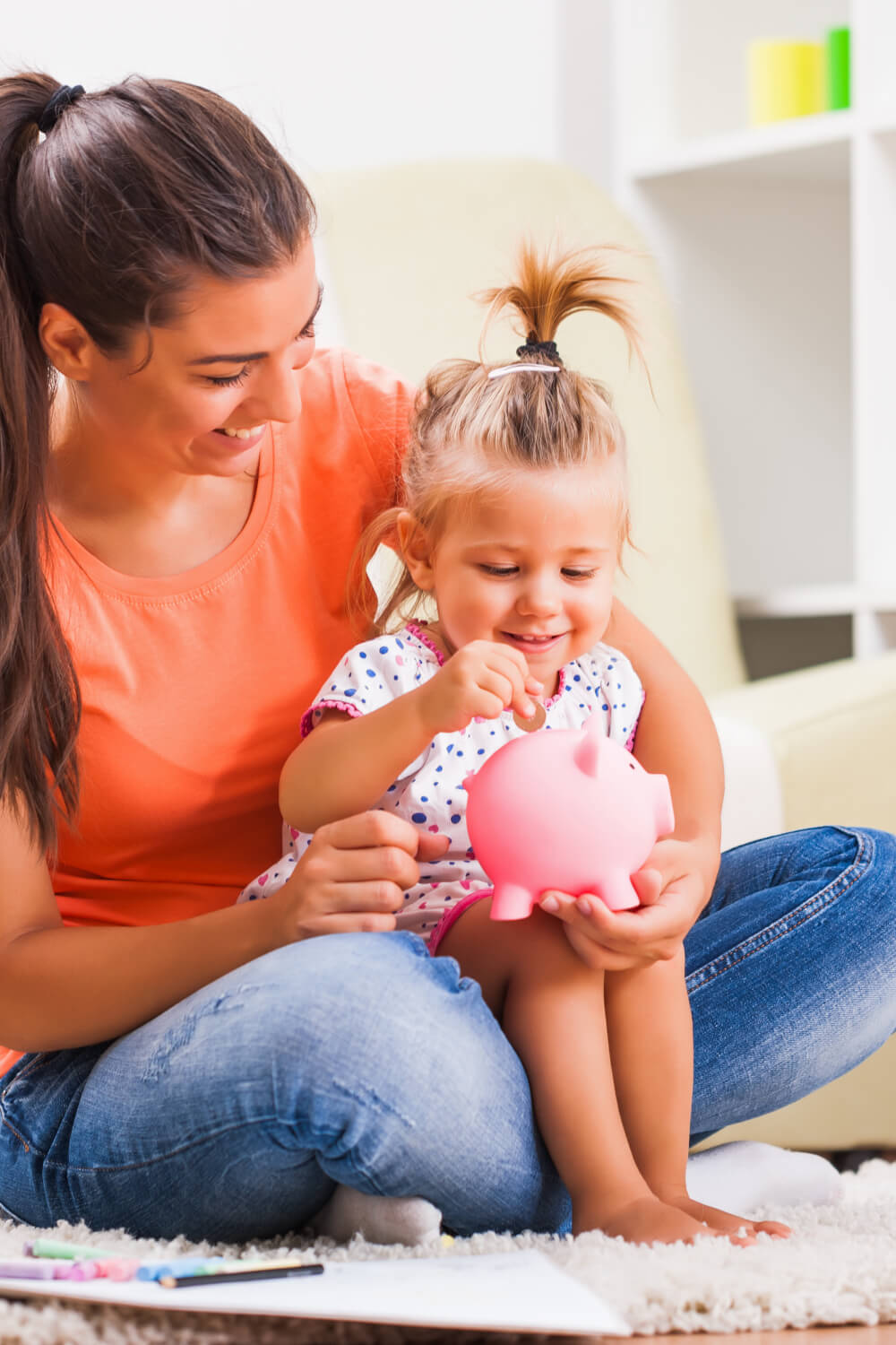 Mother playing with happy child